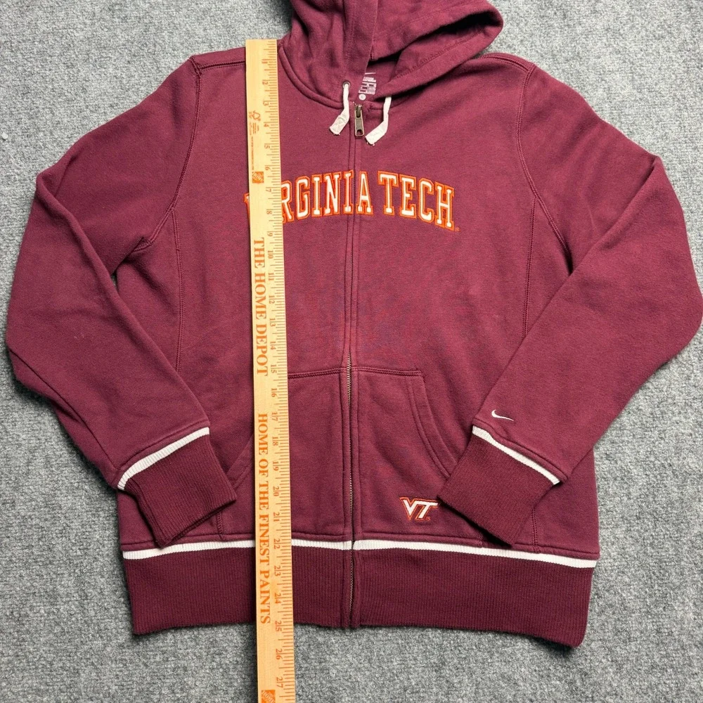 Nike Virginia Tech Hokies Full Zip Hoodie Maroon Kids Large L 12-14 Sweatshirt